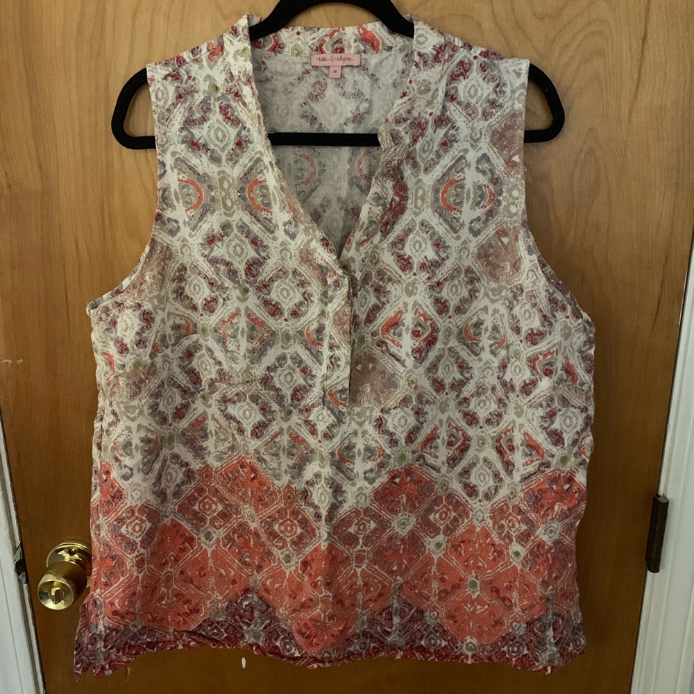 Orange and white tank top